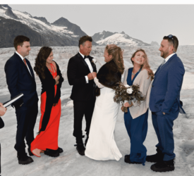 06-30-19 Jacqueline & George married on the Mendenhall Glacier - with family